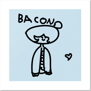 Bacon Drawing Posters and Art